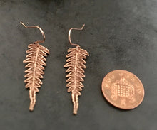 Load image into Gallery viewer, Copper Fern Drop Earrings