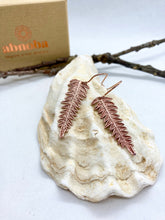 Load image into Gallery viewer, Copper Fern Drop Earrings