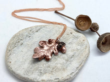 Load image into Gallery viewer, Copper Oak Leaf and Acorn Necklace