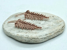 Load image into Gallery viewer, Copper Fern Drop Earrings