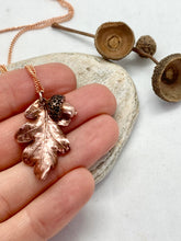 Load image into Gallery viewer, Copper Oak Leaf and Acorn Necklace