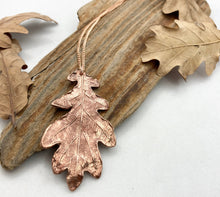 Load image into Gallery viewer, Handmade Copper Oak Leaf Necklace