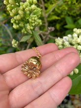 Load image into Gallery viewer, Gold Poppy Seedhead Necklace