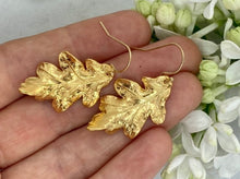 Load image into Gallery viewer, Gold Felbrigg Oak Leaf Earrings