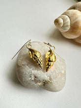 Load image into Gallery viewer, Gold Spiral Shell Earrings
