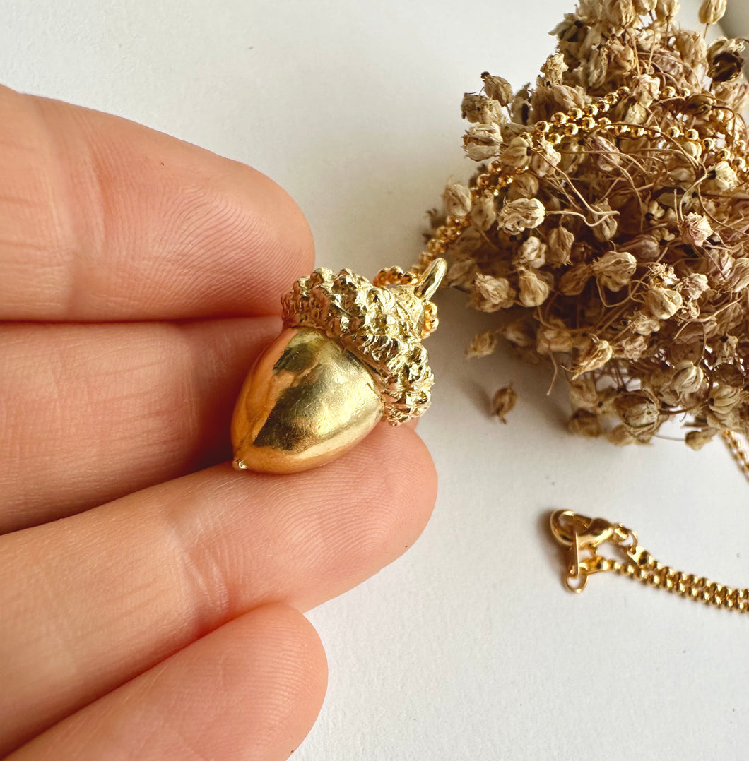 Gold Felbrigg Acorn Necklace