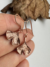 Load image into Gallery viewer, Copper Ginkgo Leaf Earrings
