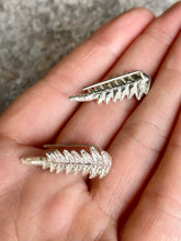 Load image into Gallery viewer, Silver Fern Ear Climbers/Drop Earrings
