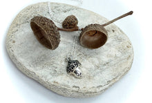 Load image into Gallery viewer, Tiny Silver Acorn Charm Necklace
