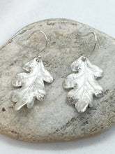 Load image into Gallery viewer, Silver Oak Leaf Drop Earrings
