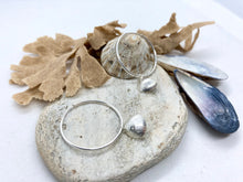 Load image into Gallery viewer, Silver Cockle Shell Hoop Earrings
