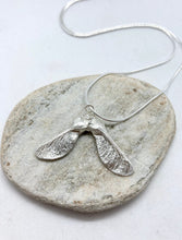 Load image into Gallery viewer, Small Silver Maple Seed Necklace
