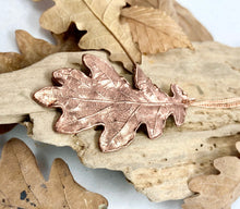 Load image into Gallery viewer, Handmade Copper Oak Leaf Necklace
