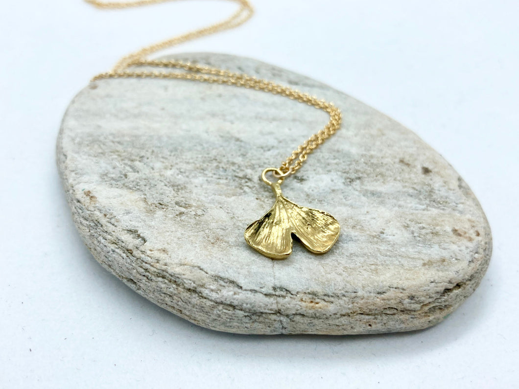 Gold Gingko Leaf Necklace