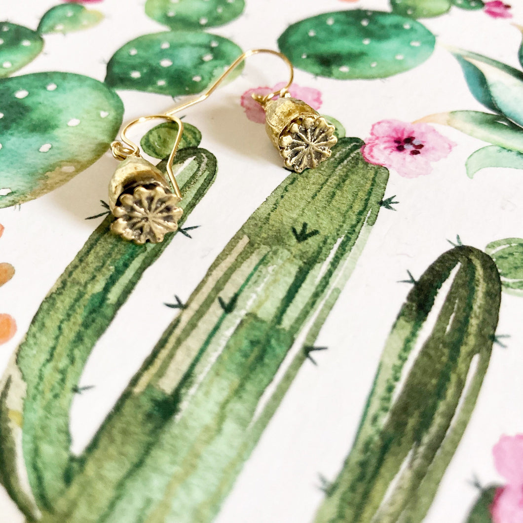 Gold Poppy Seed Earrings