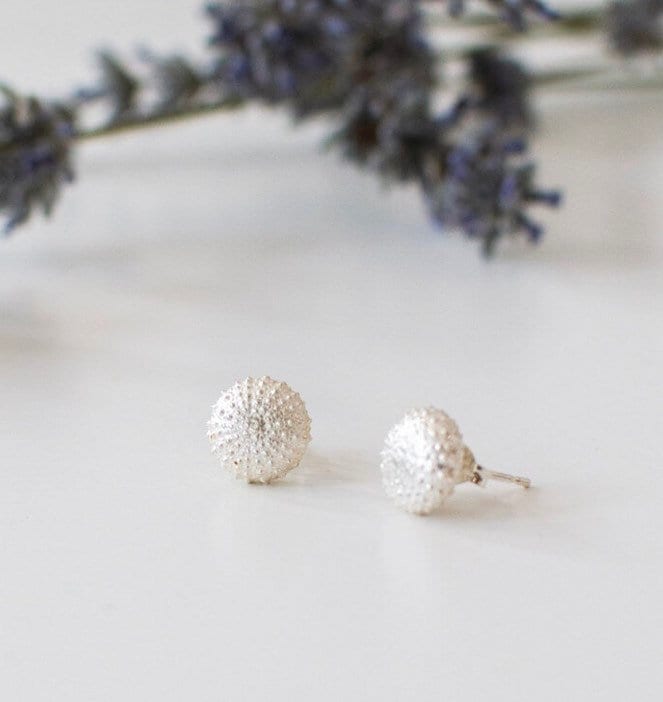 Solid Silver Sea Urchin Studs
