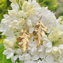 Load image into Gallery viewer, Gold Felbrigg Oak Leaf Earrings
