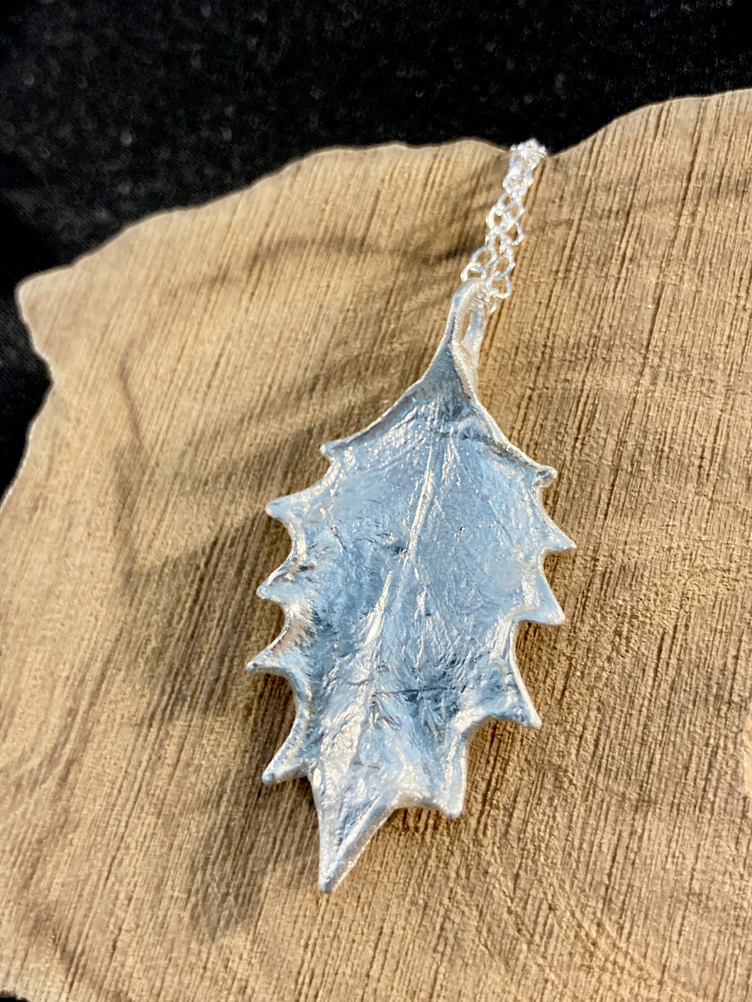 Silver Holly Leaf Necklace