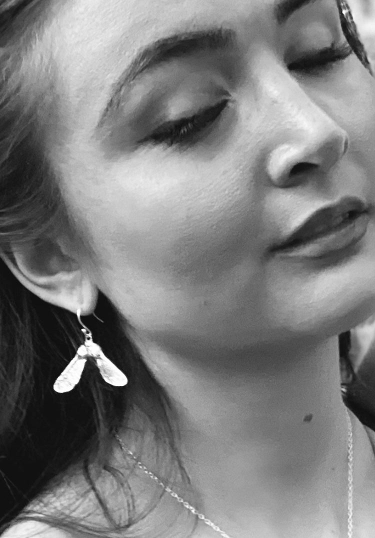 Silver Field Maple Earrings
