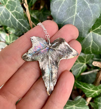 Load image into Gallery viewer, Silver Rainbow Ivy Leaf Necklace
