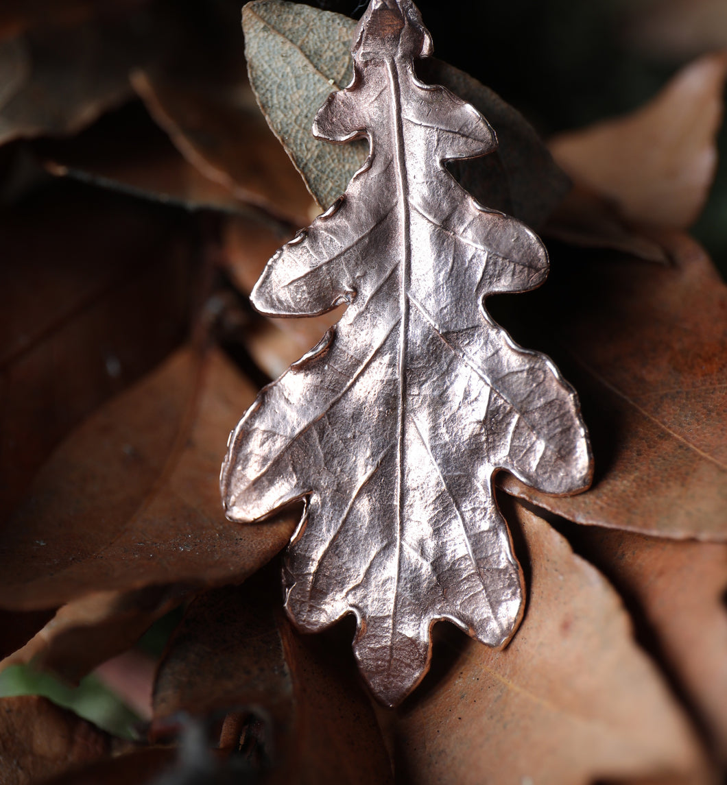 Handmade Copper Oak Leaf Necklace