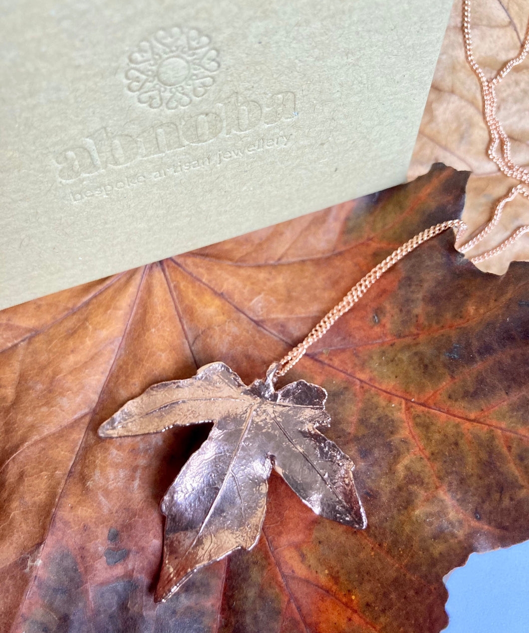 Copper Field Maple Leaf Necklace