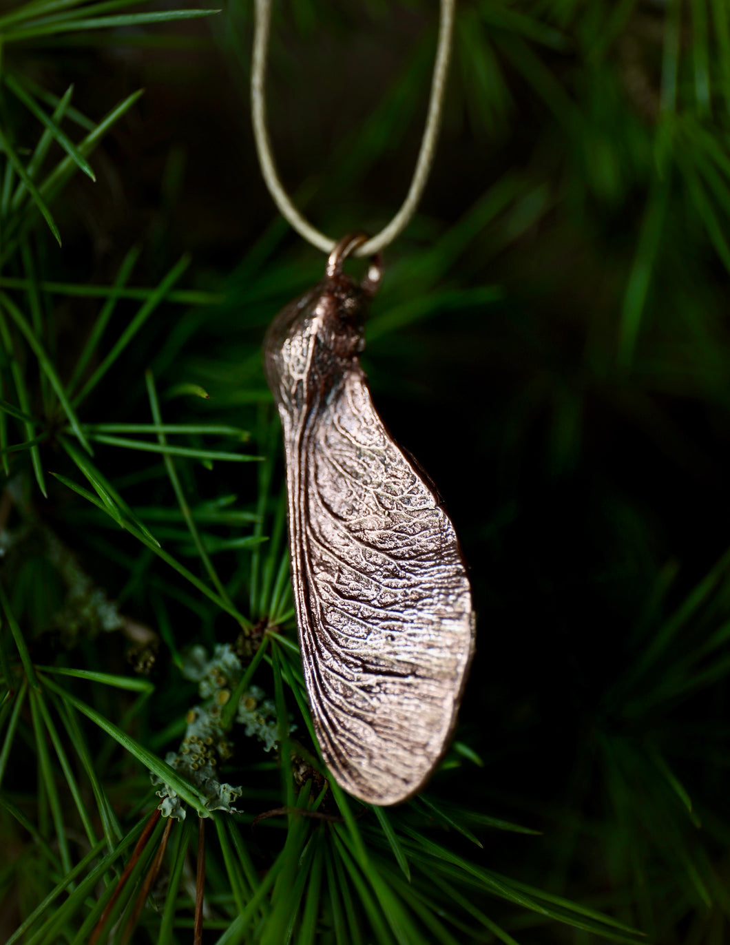 Copper Sycamore Seed Necklace